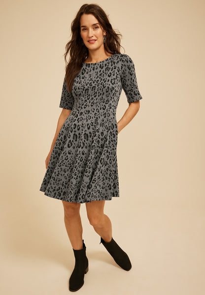 Maurices Pleated Animal Ponte Dress