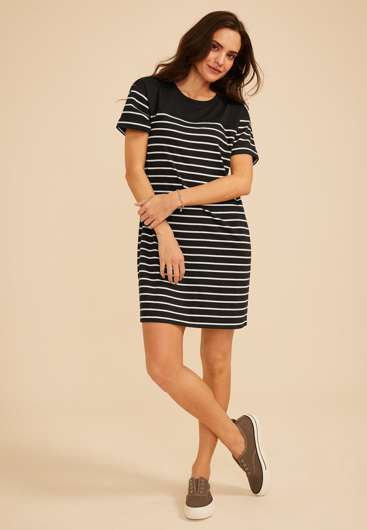 Maurices 24/7 Striped French Terry Mini Dress