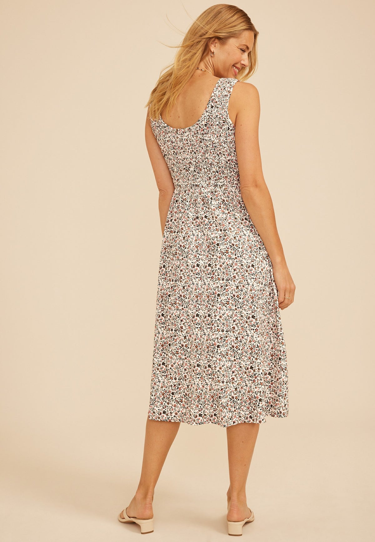 Maurices Bare Scoop Neck Smocked Midi Dress