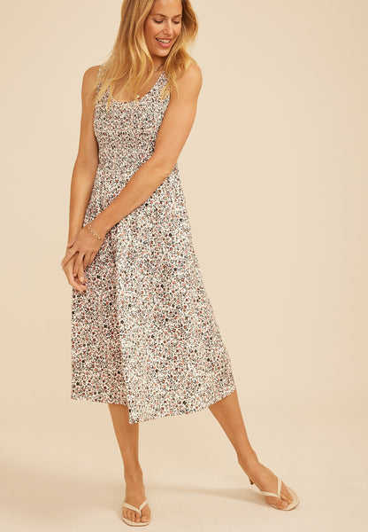 Maurices Bare Scoop Neck Smocked Midi Dress