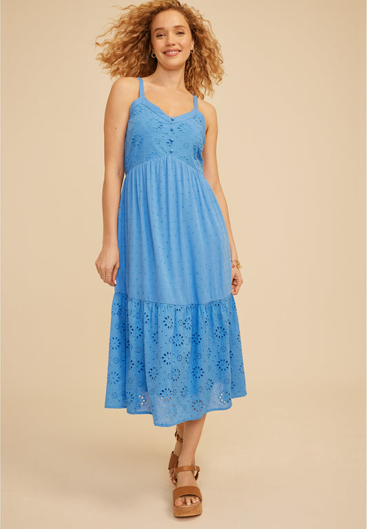 Maurices Bare Mixed Fabric Midi Dress