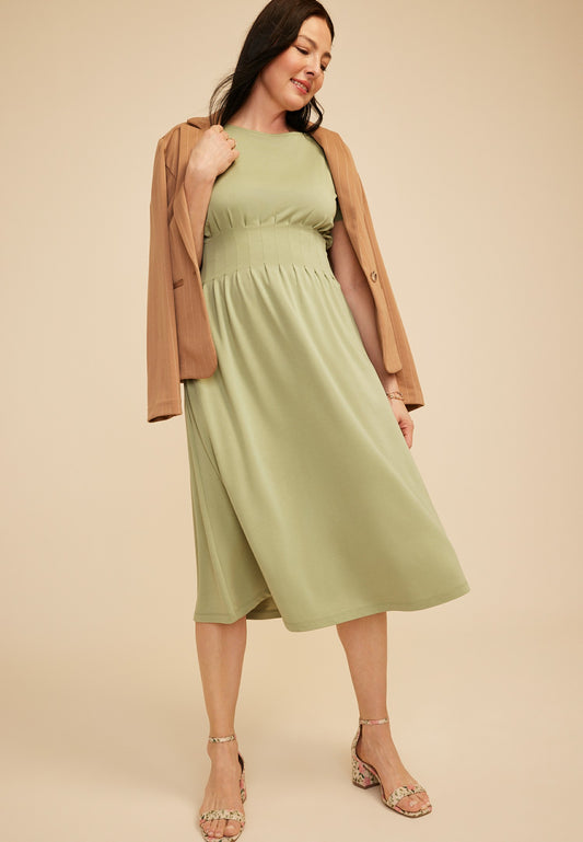 Maurices 24/7 Cinched Waist Midi Dress
