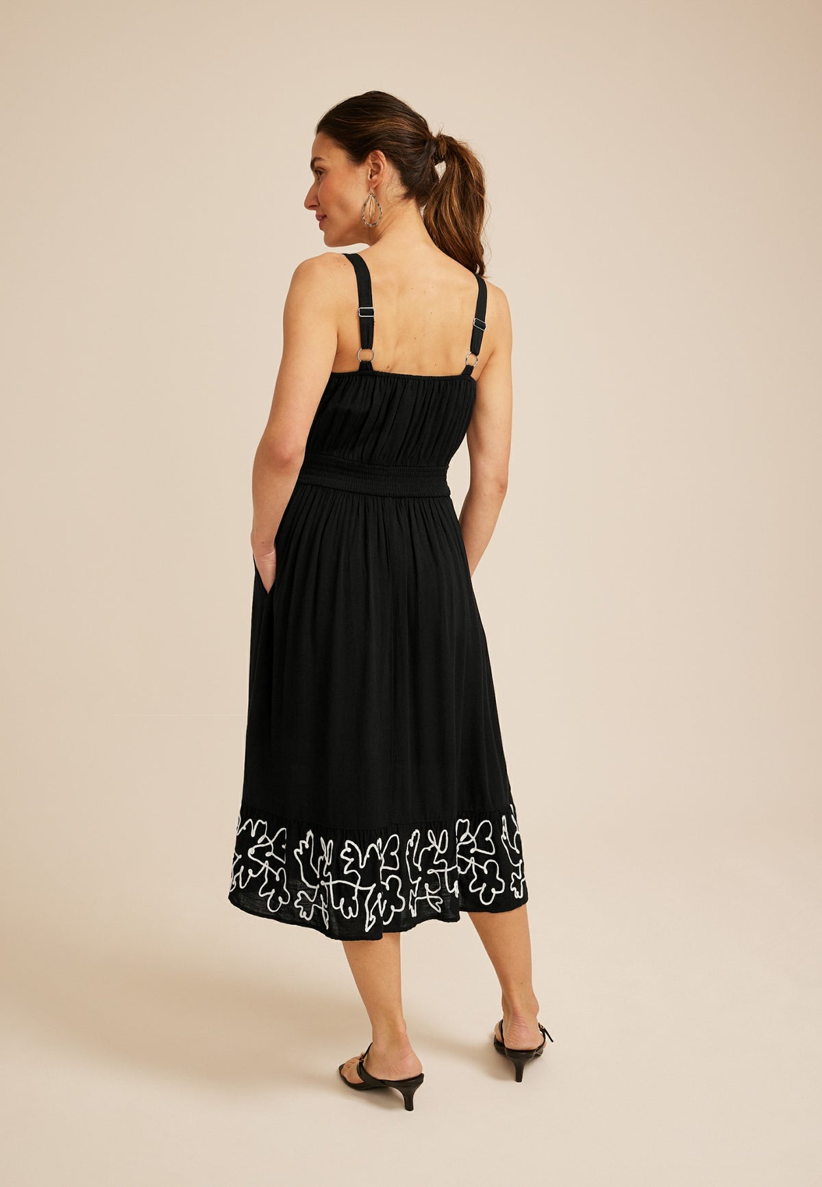 Maurices Bare Embroidered Hem Midi Dress