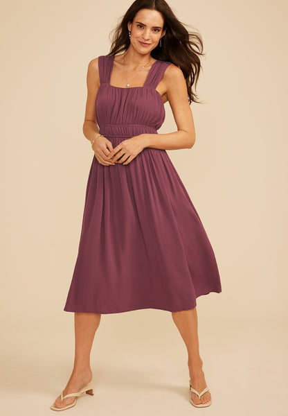 Maurices Bare Ruched Empire Waist Midi Dress
