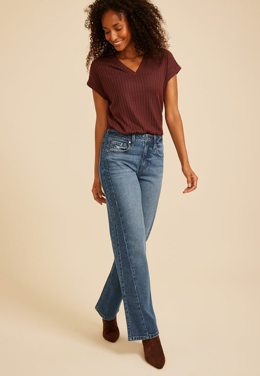 Maurices edgely™ High Rise Seamed Wide Leg Jeans