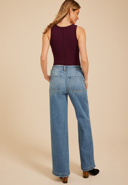 Maurices Flying Monkey™ High Rise Front Seam Trouser Wide Leg Jean