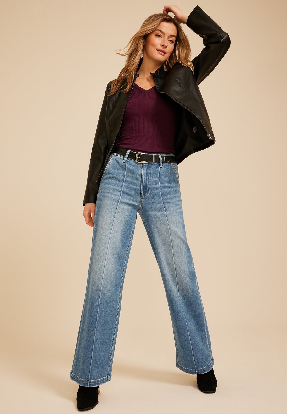 Maurices Flying Monkey™ High Rise Front Seam Trouser Wide Leg Jean