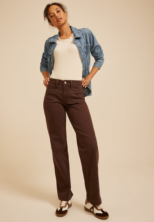 Maurices m jeans by maurices™ High Rise Patch Pocket Wide Leg Jean