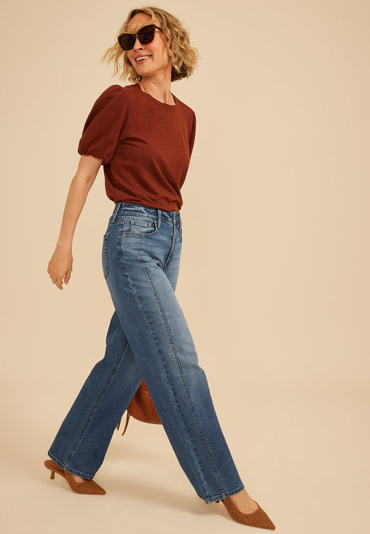 Maurices m jeans by maurices™ High Rise Side Seamed Wide Leg Jean