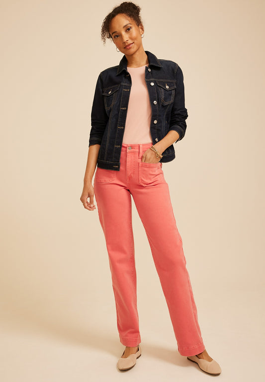 Maurices m jeans by maurices™ High Rise Patch Pocket Wide Leg Jean