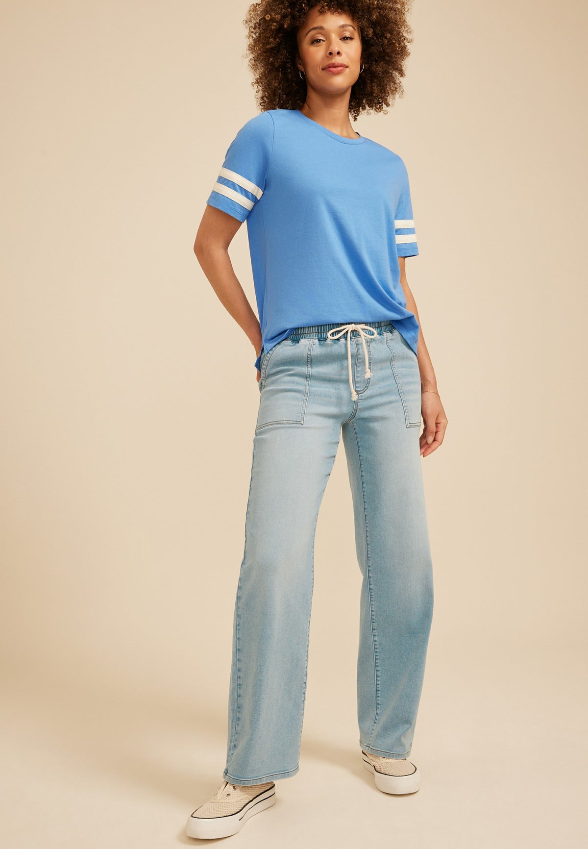 Maurices m jeans by maurices™ High Rise Knit Pull On Wide Leg Jean