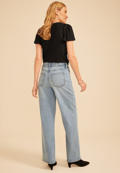 Maurices edgely™ Adjustable Waist High Rise Wide Leg Jean