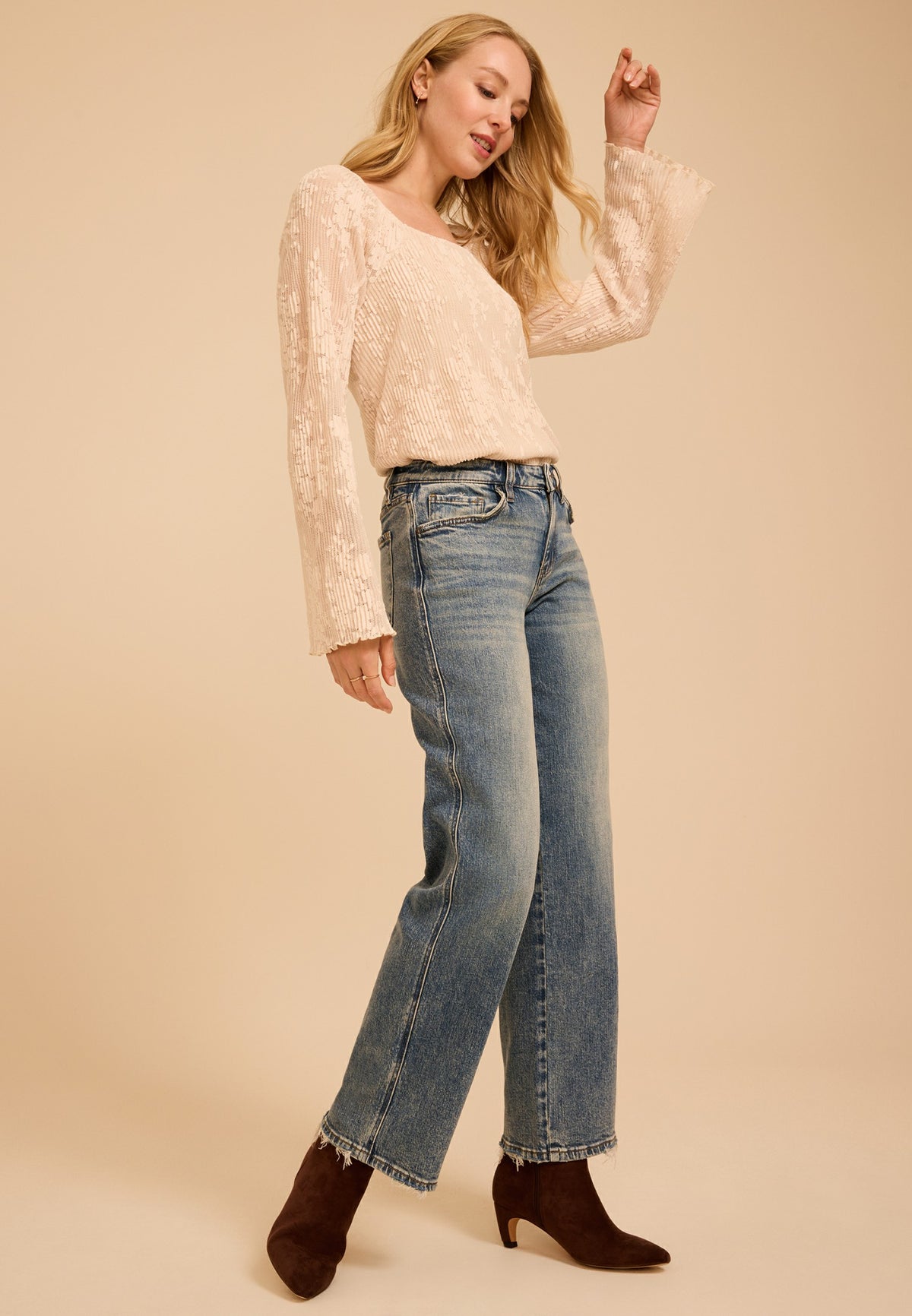 Maurices Flying Monkey™ Mid Rise Tinted Slim Wide Leg Jean