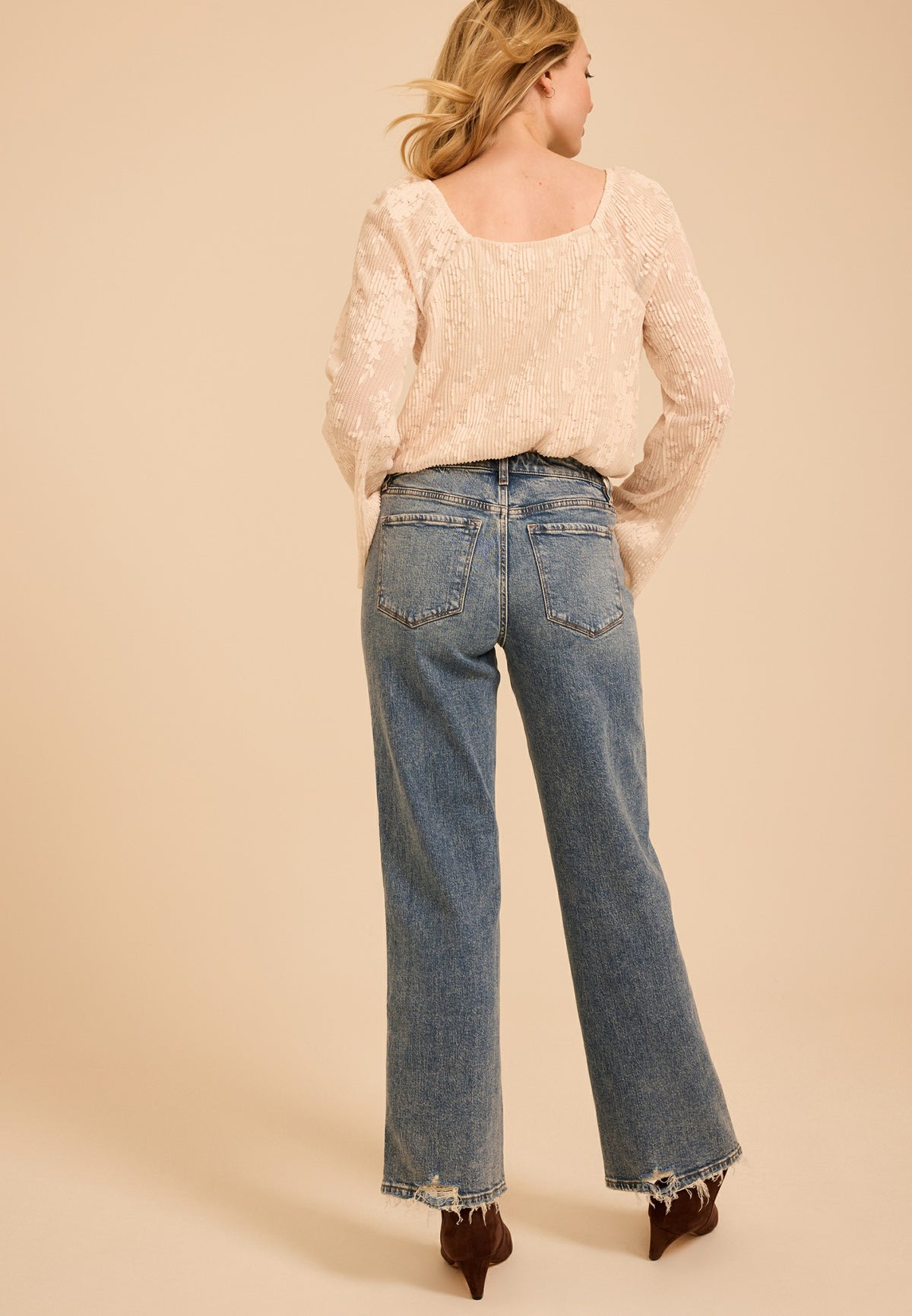 Maurices Flying Monkey™ Mid Rise Tinted Slim Wide Leg Jean