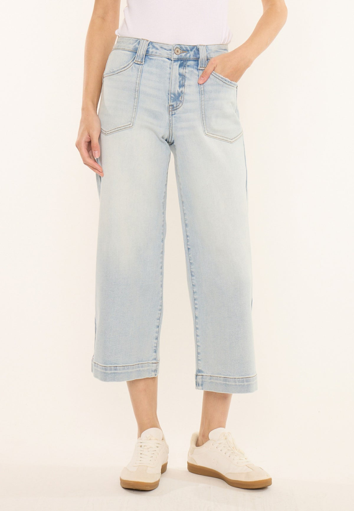 Maurices KanCan™ High Rise Patch Pocket Wide Leg Cropped Jean
