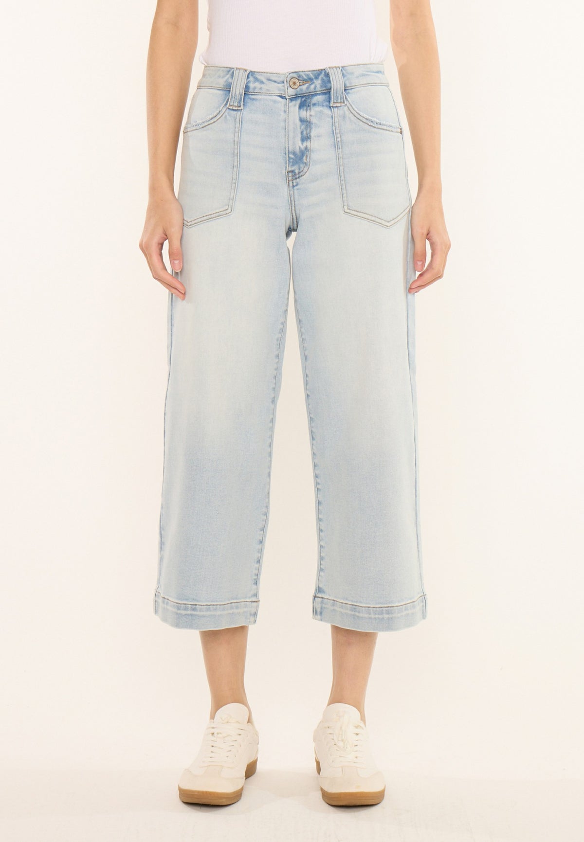 Maurices KanCan™ High Rise Patch Pocket Wide Leg Cropped Jean