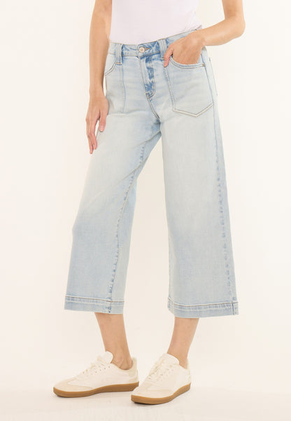 Maurices KanCan™ High Rise Patch Pocket Wide Leg Cropped Jean