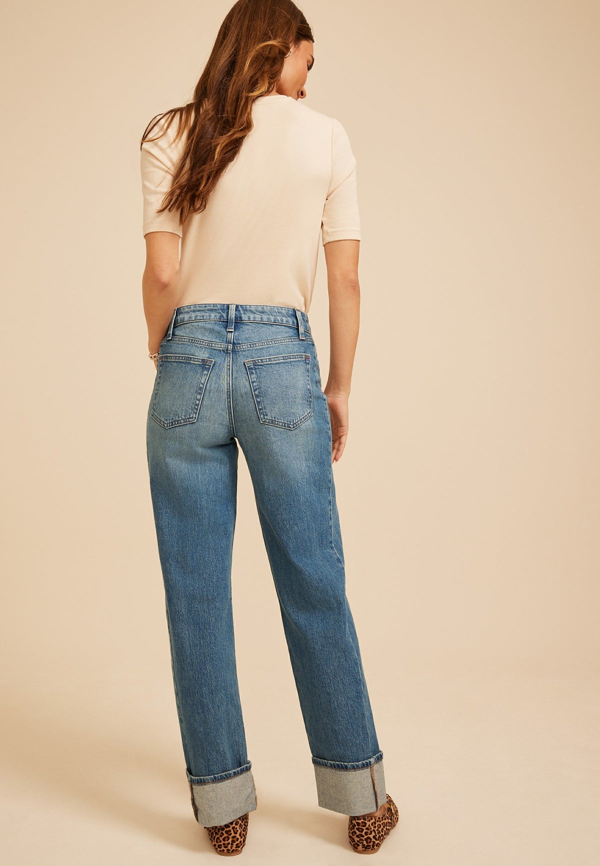Maurices edgely™ High Rise Tinted Cuff Hem Relaxed Straight Jean