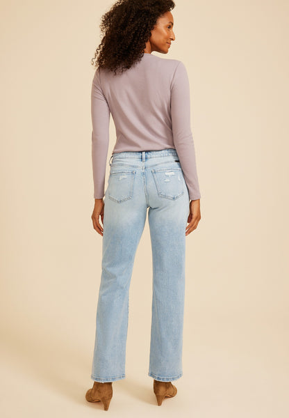 Maurices KanCan™ High Rise Open Ripped Relaxed Straight Jean
