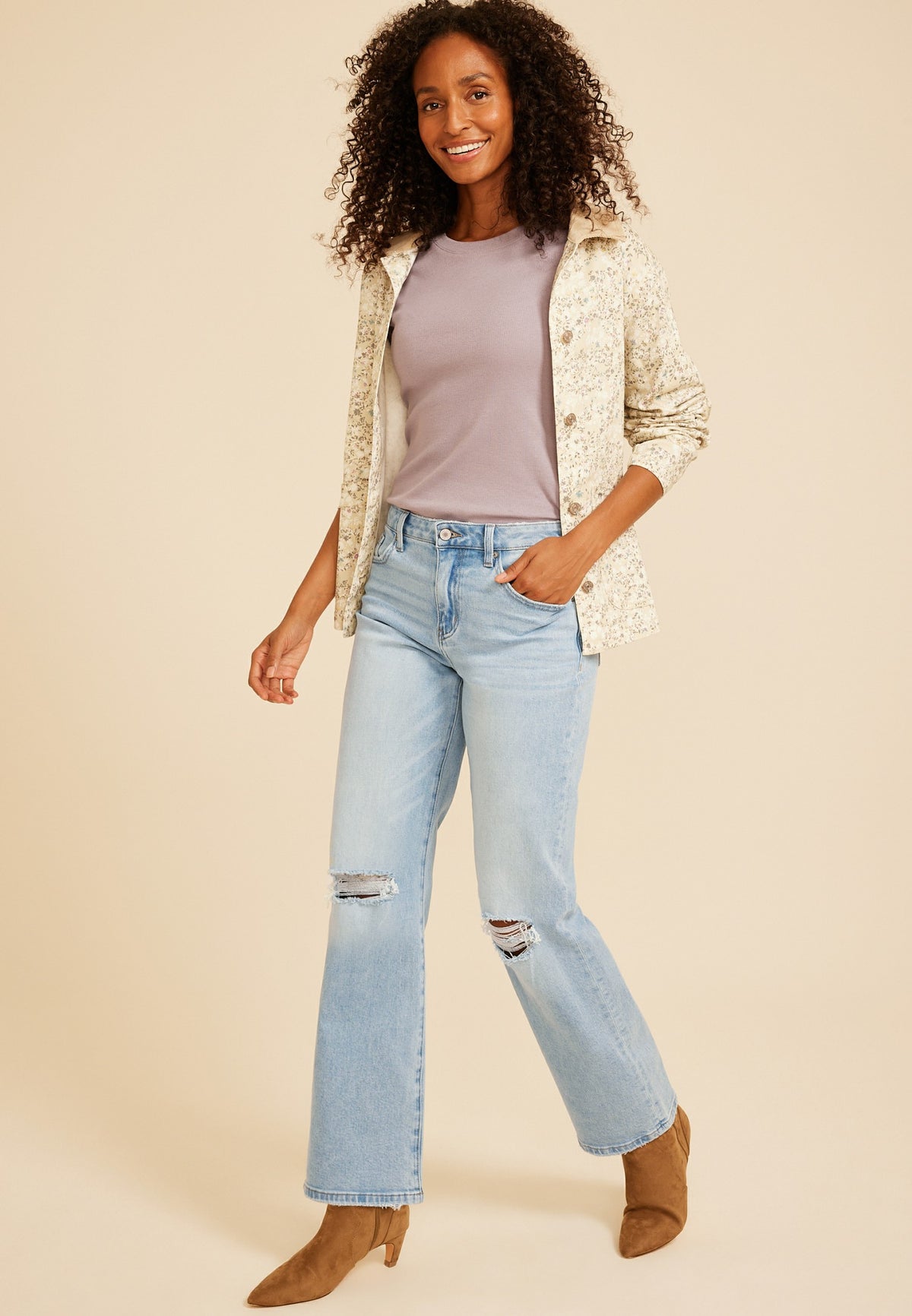 Maurices KanCan™ High Rise Open Ripped Relaxed Straight Jean