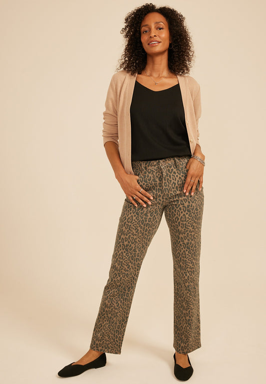 Maurices m jeans by maurices™ High Rise Leopard Relaxed Straight Jean