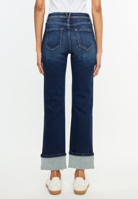 Maurices KanCan™ High Rise Seamed Pocket Cuffed Hem Straight Jean