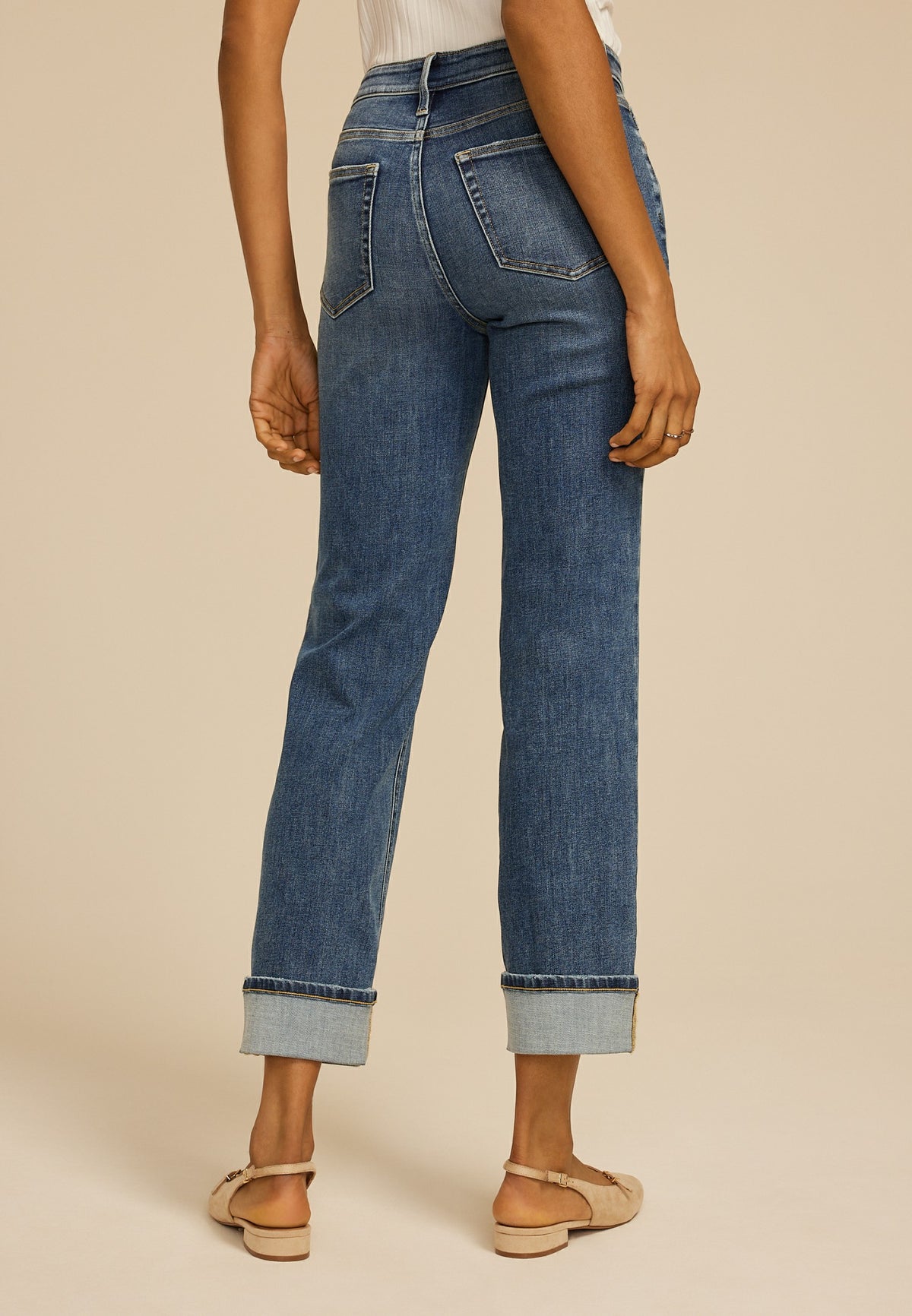 Maurices edgely™ High Rise Cuffed Hem Relaxed Straight Jean