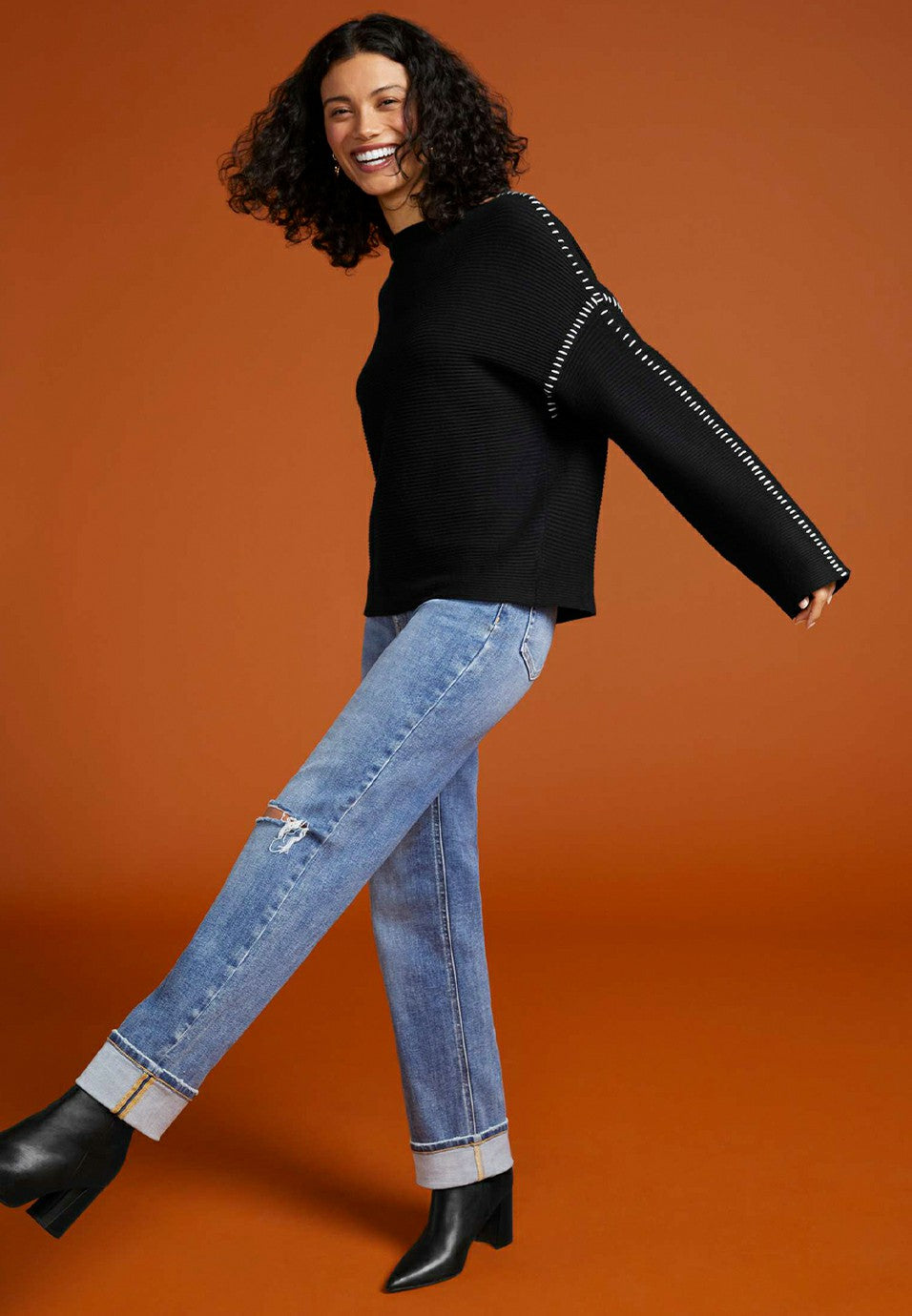 Maurices edgely™ High Rise Cuffed Hem Relaxed Straight Jean