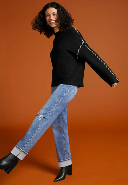 Maurices edgely™ High Rise Cuffed Hem Relaxed Straight Jean