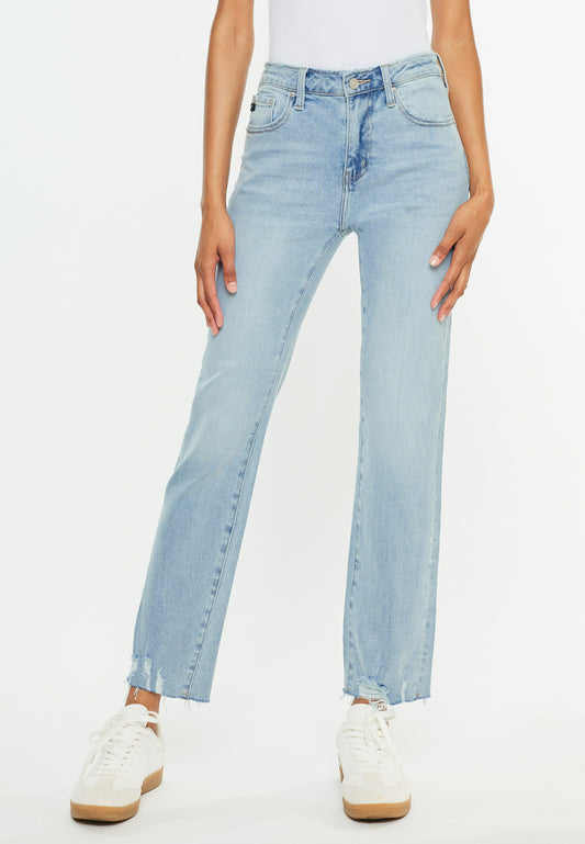 Maurices KanCan™ High Rise Ripped Hem Straight Jean