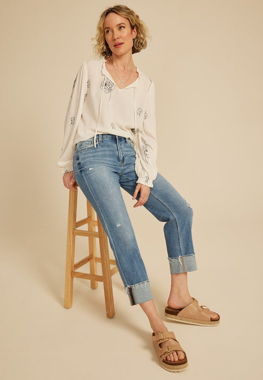 Maurices Flying Monkey™ High Rise Frayed Cuff Hem Ankle Straight
