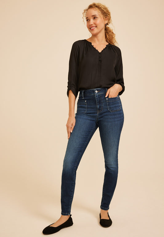 Maurices m jeans by maurices™ High Rise Super Dark Rhinestone Pocket Jeggings