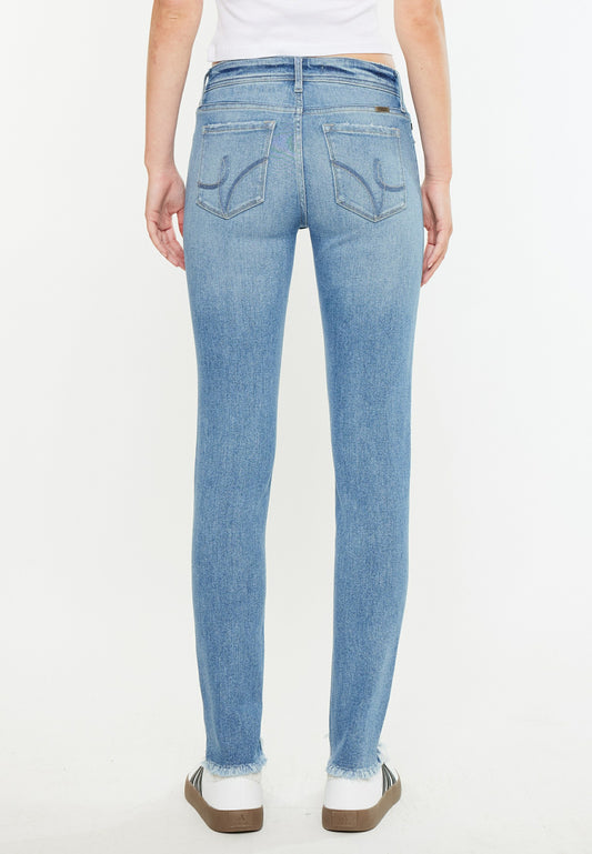 Maurices KanCan™ Mid Rise Open Ripped Frayed Hem Skinny Jean
