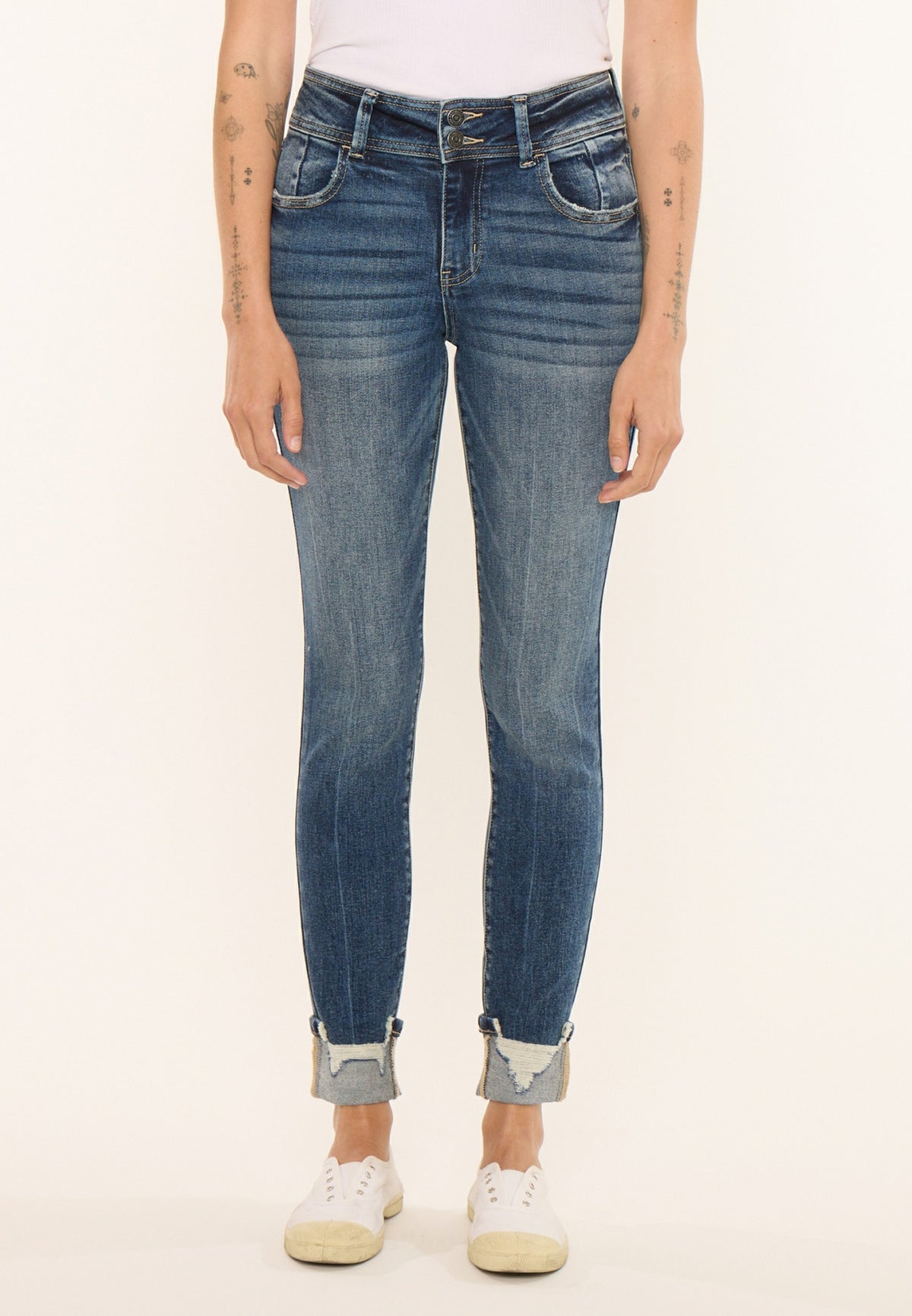Maurices KanCan™ High Rise Destructed Cuff Skinny Jean