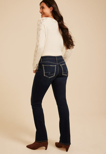 Maurices Silver Jeans Co. ® Suki Curvy Mid Rise Thick Stitch Pocket Slim Boot Jean