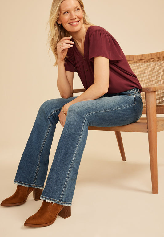 Maurices KanCan™ High Rise Double Button Pieced Waist Bootcut Jean