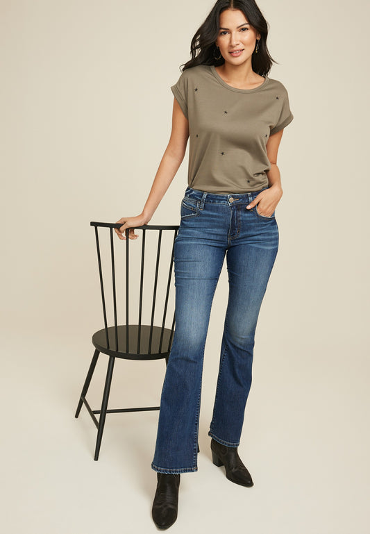 Maurices Everflex™ Dark Mid Rise Flare Jean