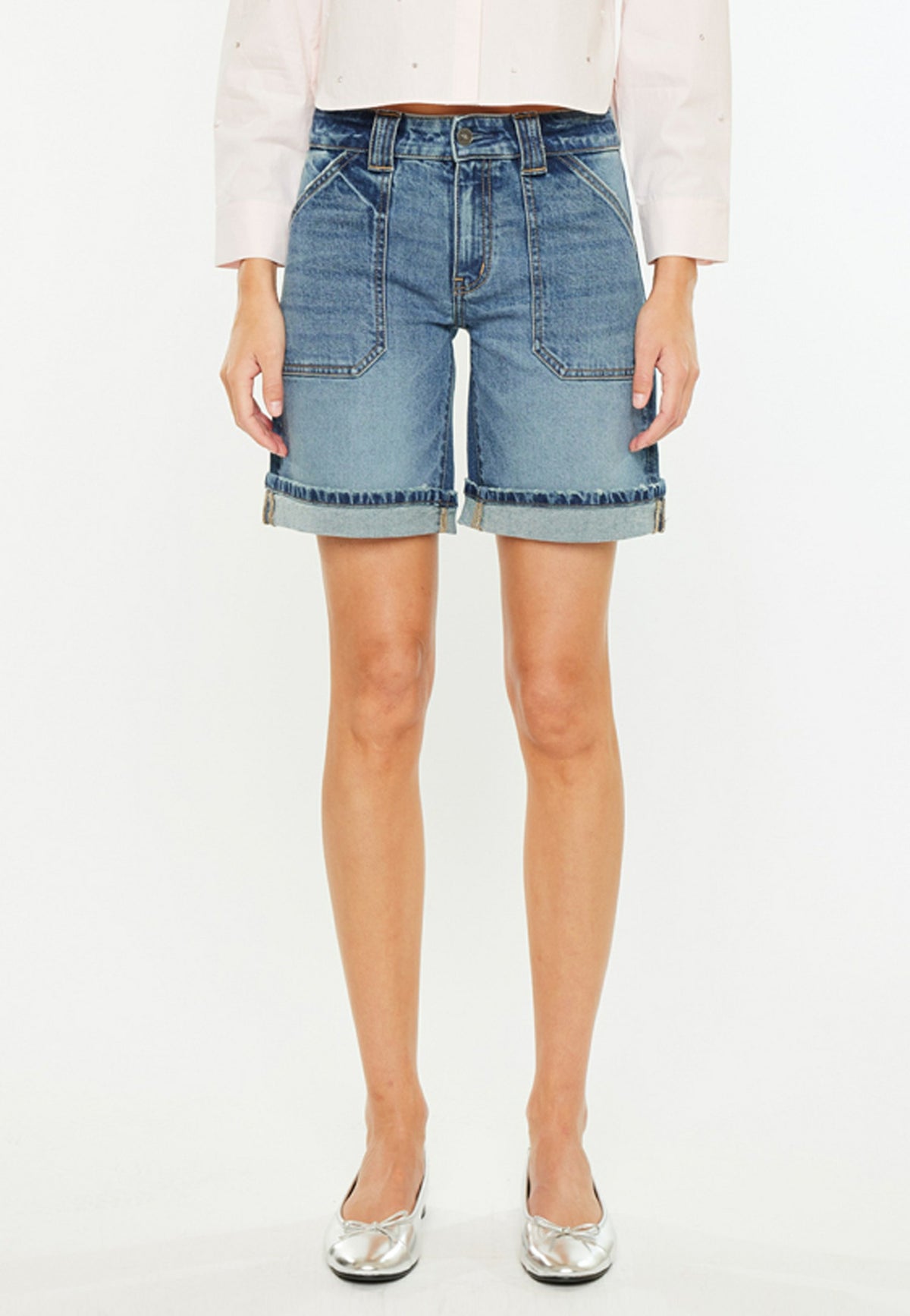 Maurices KanCan™ Mid Rise Patch Pocket Cuffed Hem 8in Bermuda Short