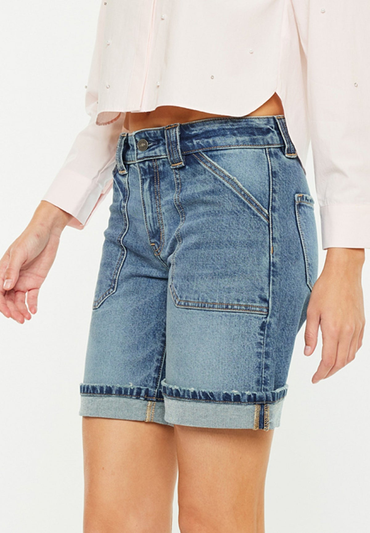 Maurices KanCan™ Mid Rise Patch Pocket Cuffed Hem 8in Bermuda Short