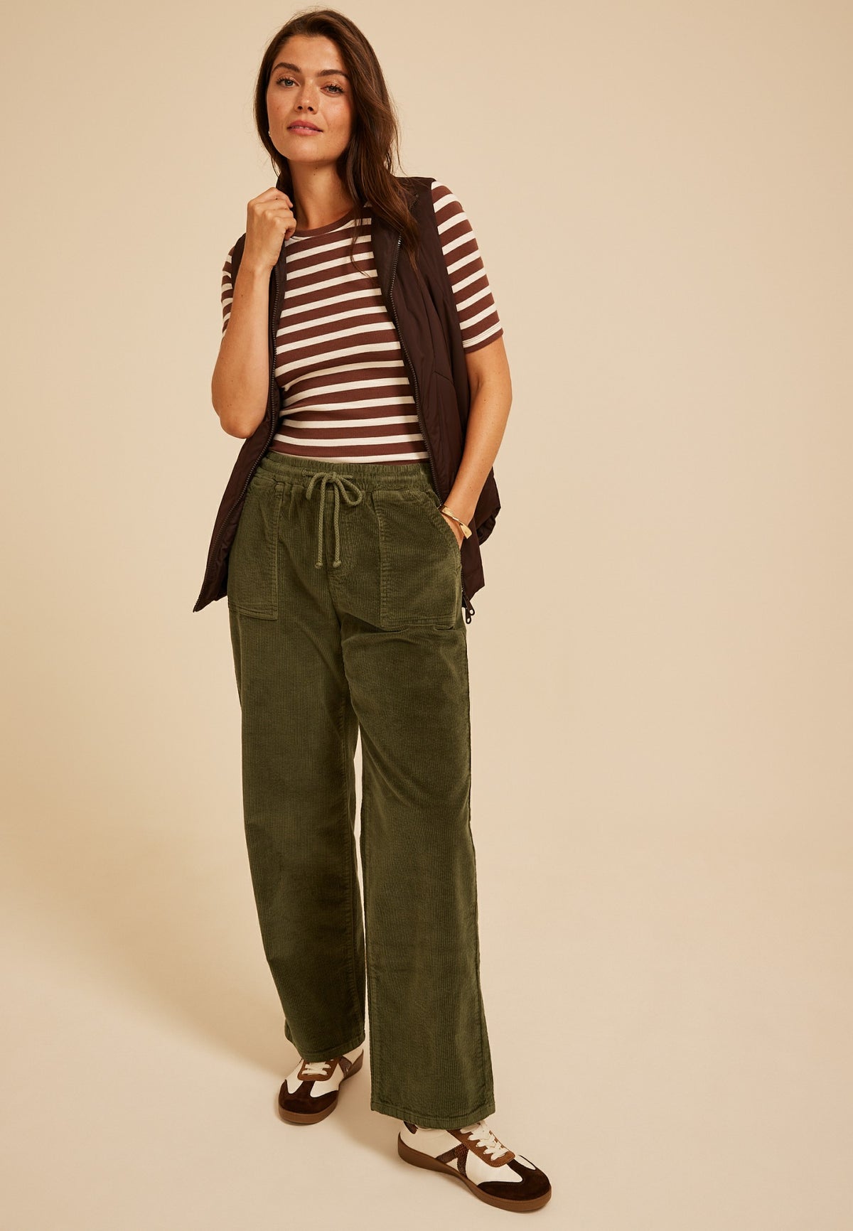 Maurices Stretch Corduroy Pull On Wide Leg Pant