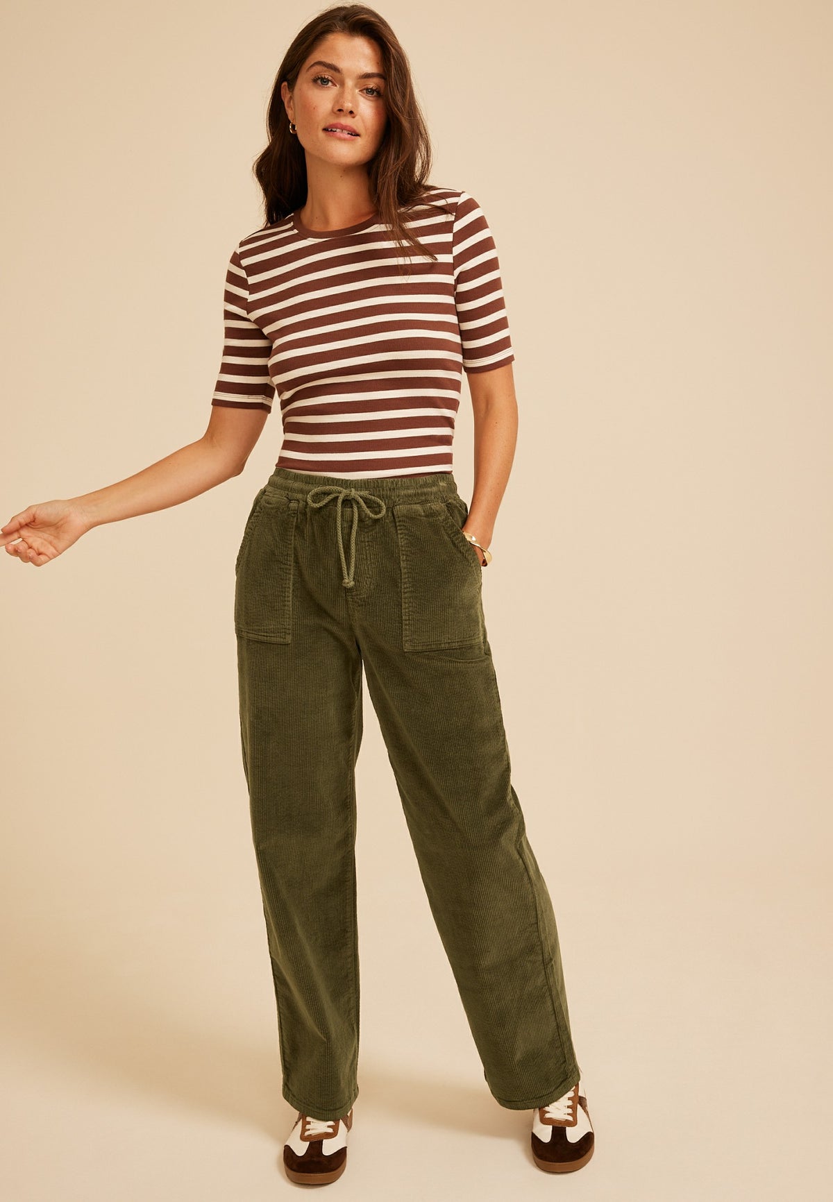 Maurices Stretch Corduroy Pull On Wide Leg Pant