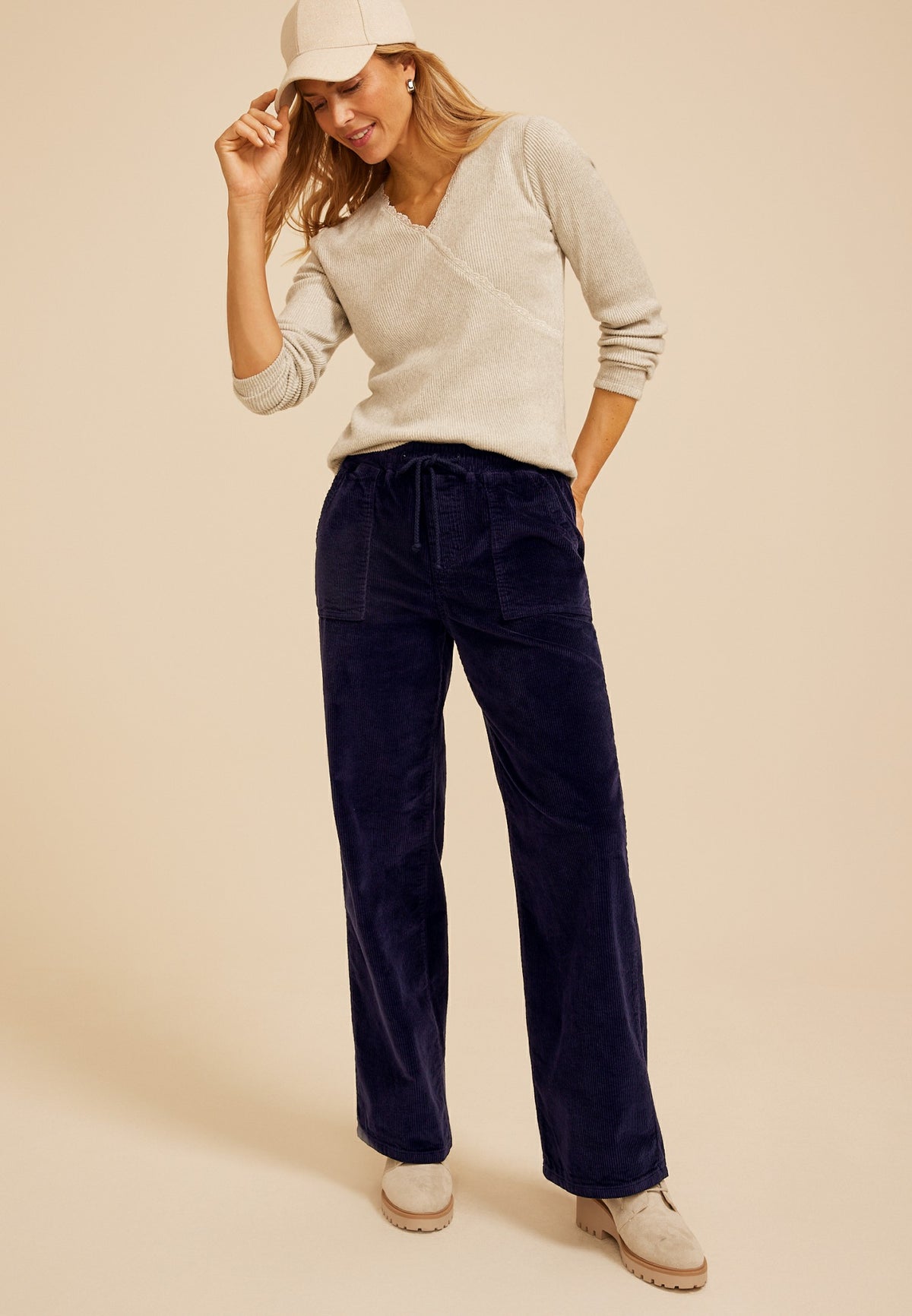 Maurices Stretch Corduroy Pull On Wide Leg Pant