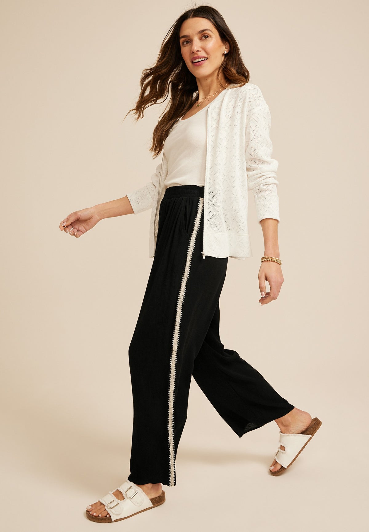 Maurices Whipstitch Palazzo High Rise Pant