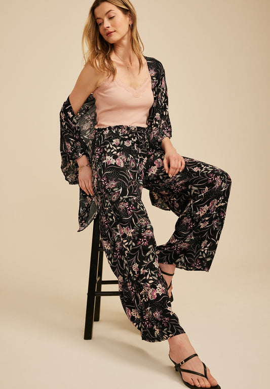Maurices Paisley Floral Print Palazzo High Rise Pant