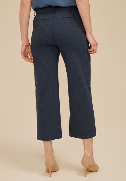 Maurices Bengaline High Rise Denim Wide Leg Cropped Pant