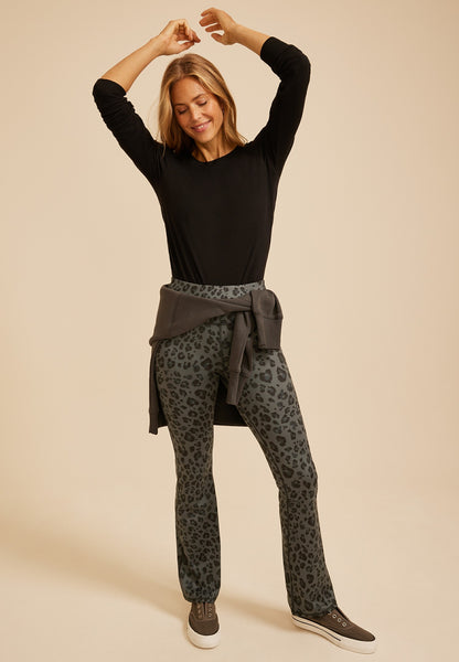 Maurices High Rise Animal Print Flare Leggings