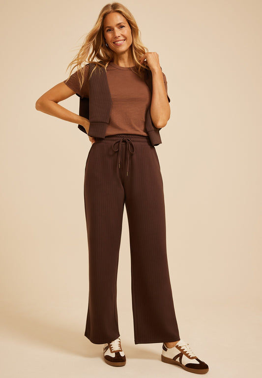 Maurices High Rise Drop Needle Cloud Scuba Wide Leg Pant
