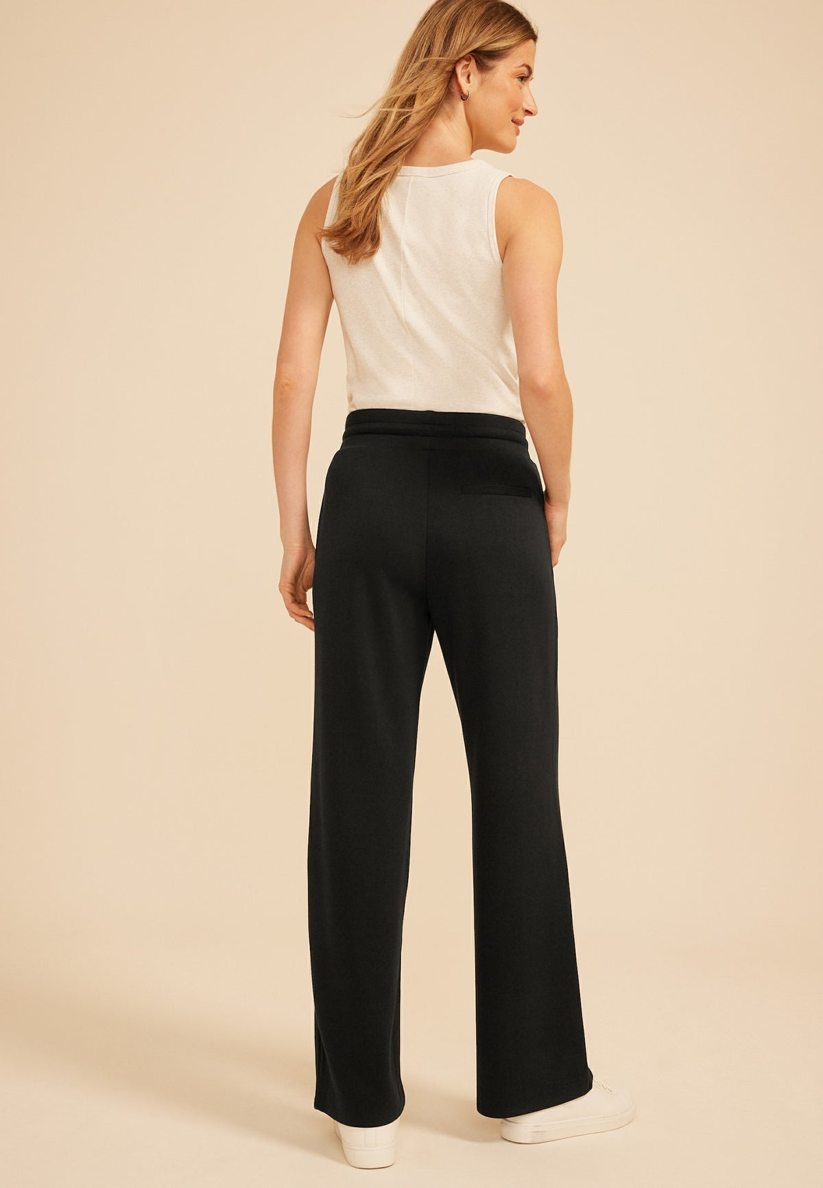 Maurices Cloud Scuba Knit Pinktuck Wide Leg Pant
