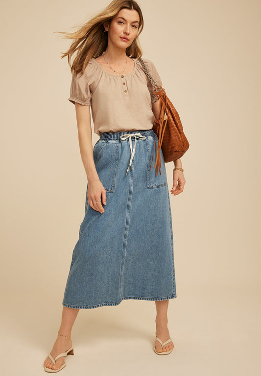 Maurices m jeans by maurices™ High Rise Tie Waist Maxi Denim Skirt