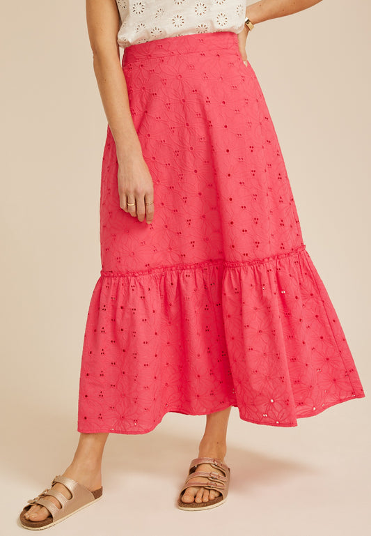 Maurices High Rise Eyelet Maxi Skirt